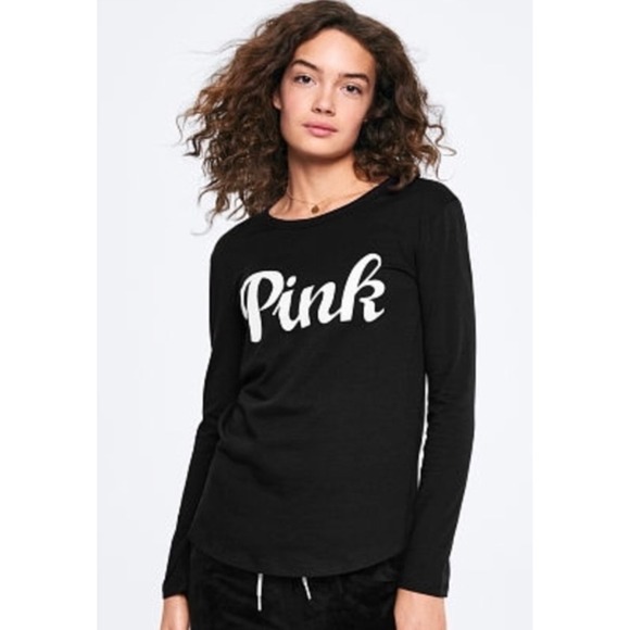 PINK Victoria's Secret Tops - Victoria's Secret Black Long Sleeve Tshirt Women's Extra Small Casual Athleisure